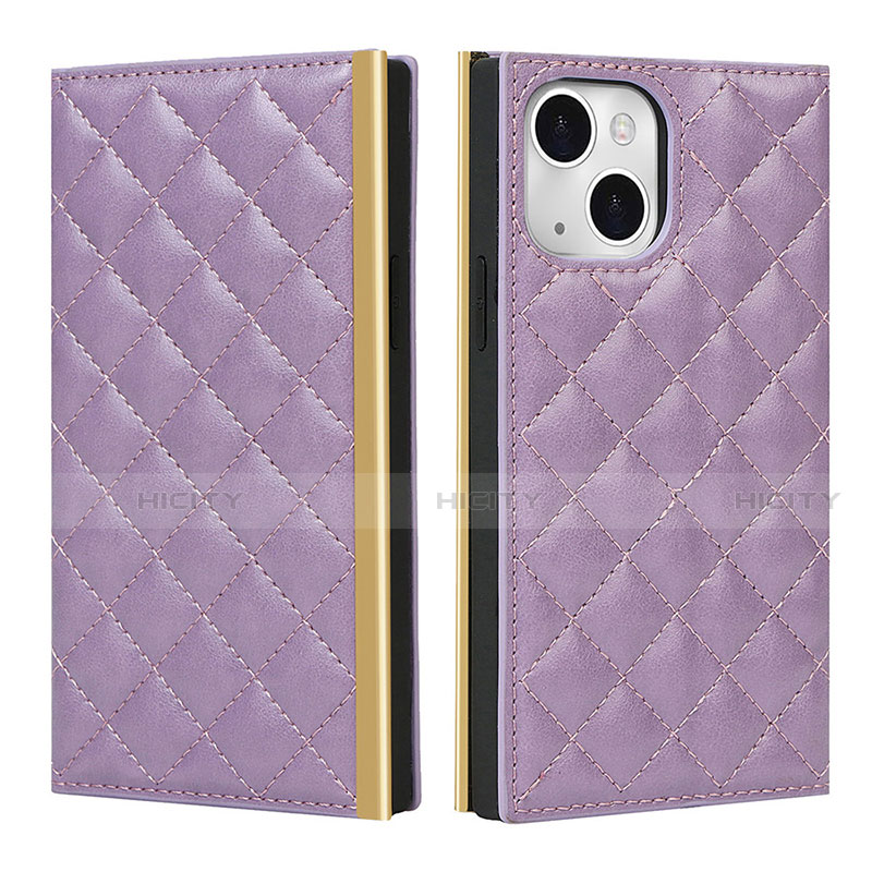 Custodia Portafoglio In Pelle Cover con Supporto L06 per Apple iPhone 13 Mini Viola