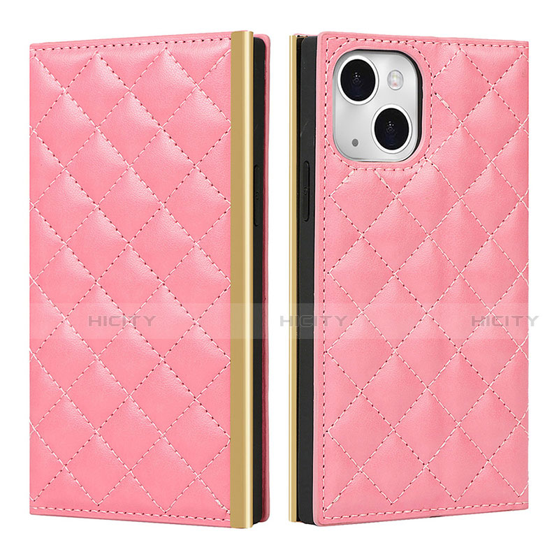 Custodia Portafoglio In Pelle Cover con Supporto L06 per Apple iPhone 13 Rosa