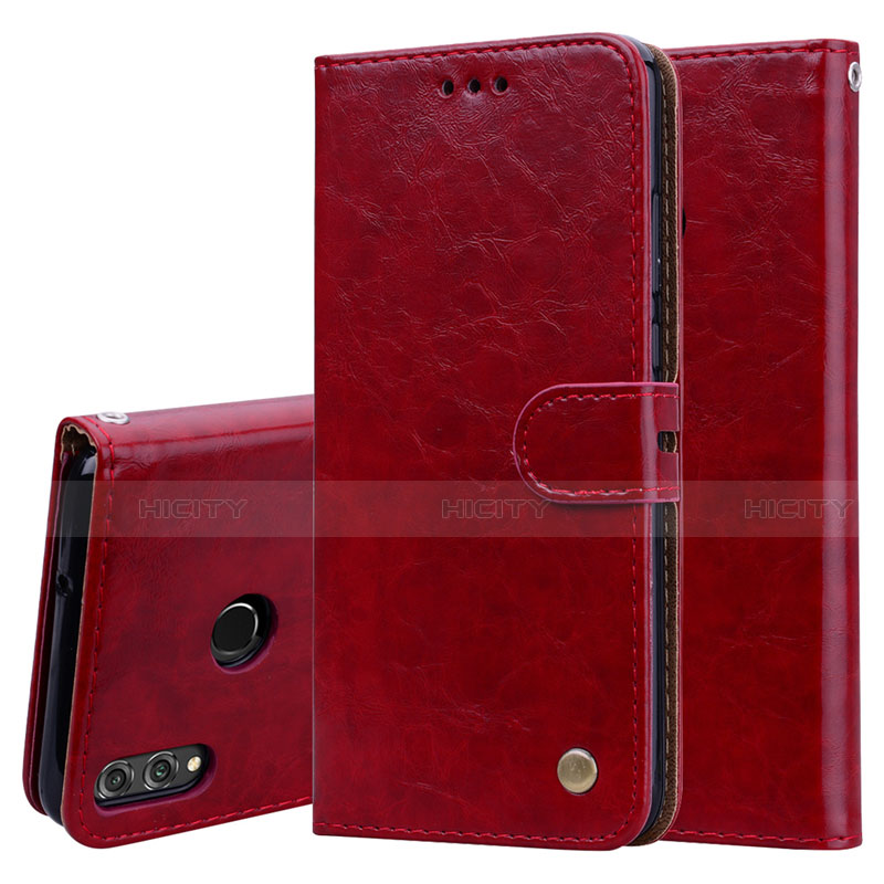 Custodia Portafoglio In Pelle Cover con Supporto L06 per Huawei Honor 8X Rosso