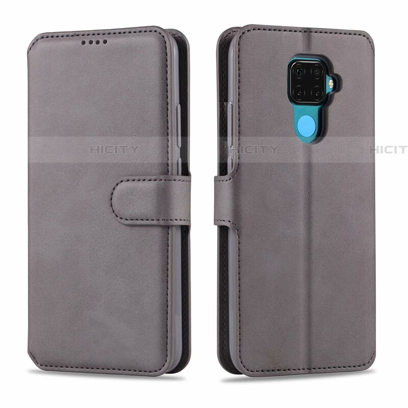 Custodia Portafoglio In Pelle Cover con Supporto L06 per Huawei Nova 5i Pro Grigio