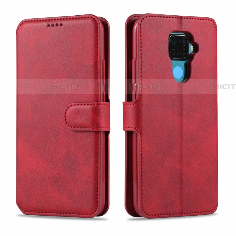 Custodia Portafoglio In Pelle Cover con Supporto L06 per Huawei Nova 5i Pro Rosso