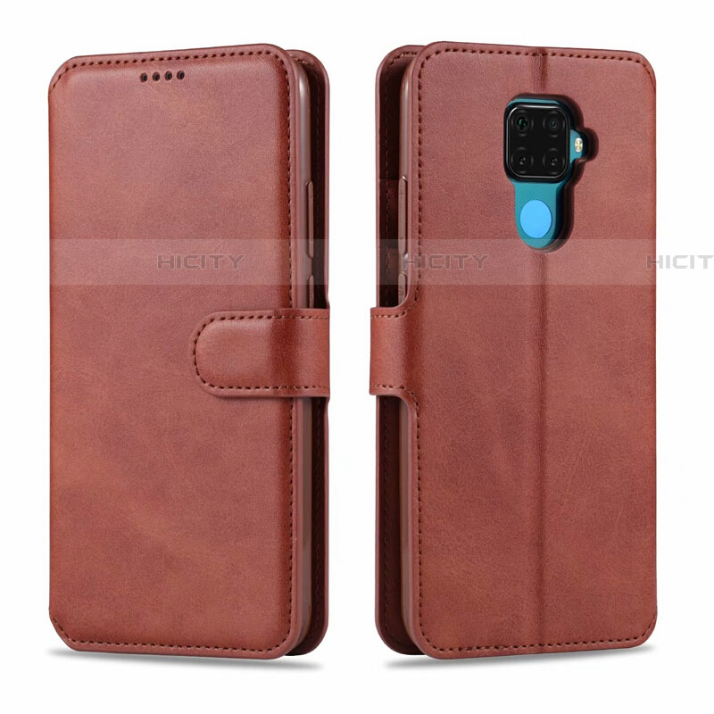 Custodia Portafoglio In Pelle Cover con Supporto L06 per Huawei Nova 5z Marrone