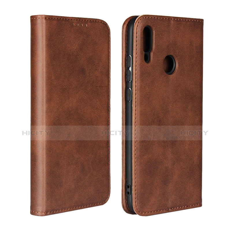 Custodia Portafoglio In Pelle Cover con Supporto L06 per Huawei P Smart (2019) Marrone