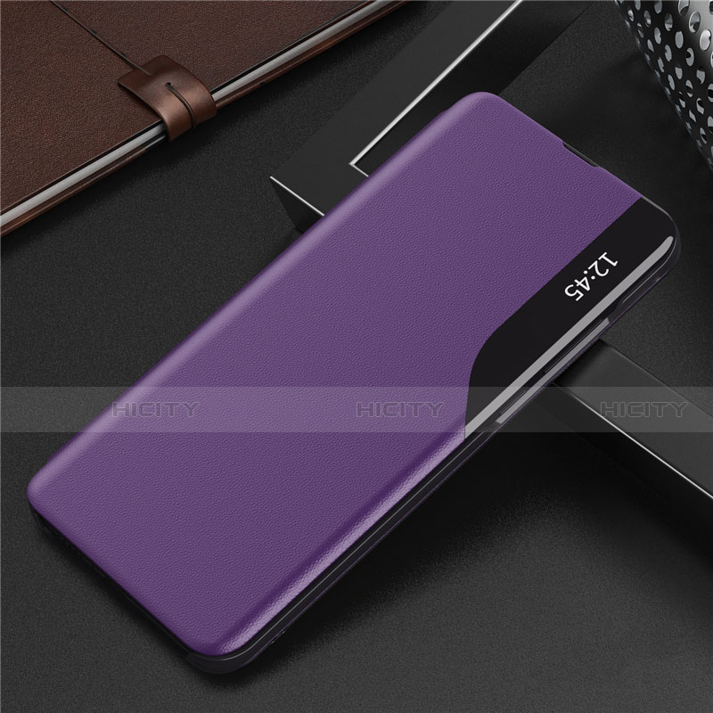 Custodia Portafoglio In Pelle Cover con Supporto L06 per Huawei P Smart (2021) Viola