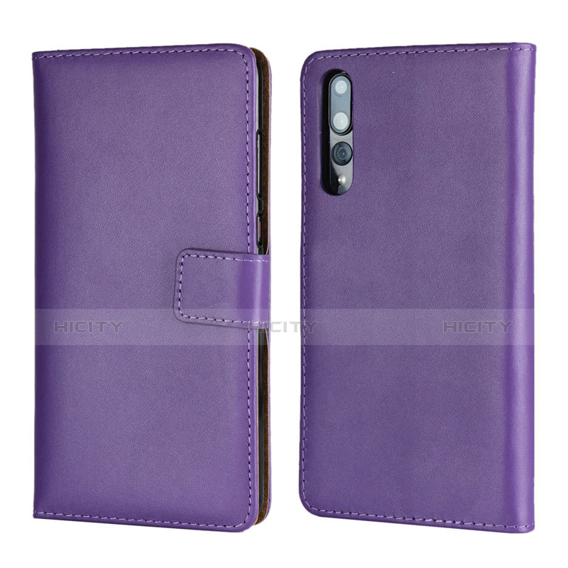 Custodia Portafoglio In Pelle Cover con Supporto L06 per Huawei P20 Pro Viola