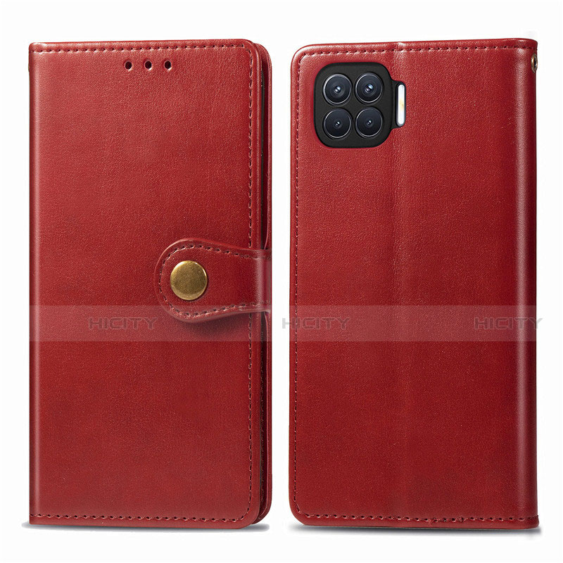 Custodia Portafoglio In Pelle Cover con Supporto L06 per Oppo A93 Rosso