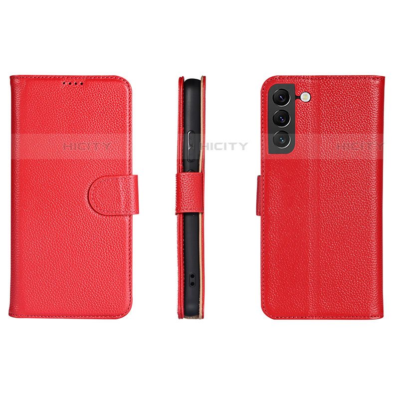 Custodia Portafoglio In Pelle Cover con Supporto L06 per Samsung Galaxy S21 5G Rosso