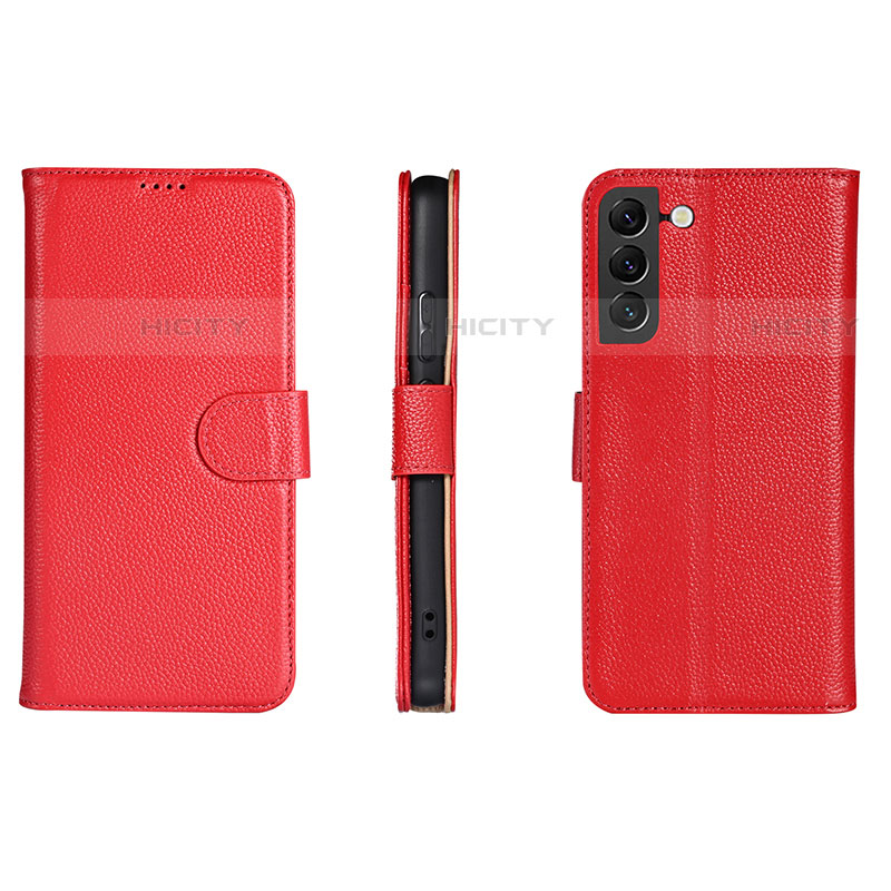 Custodia Portafoglio In Pelle Cover con Supporto L06 per Samsung Galaxy S23 5G Rosso