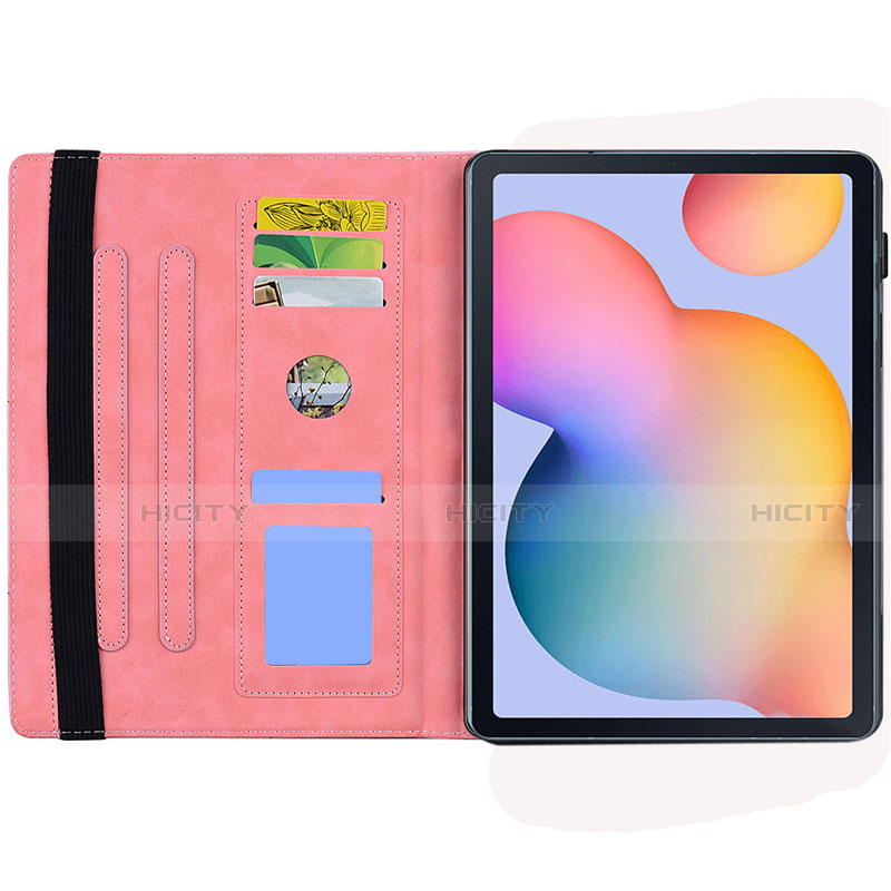 Custodia Portafoglio In Pelle Cover con Supporto L06 per Samsung Galaxy Tab S6 Lite 4G 10.4 SM-P615