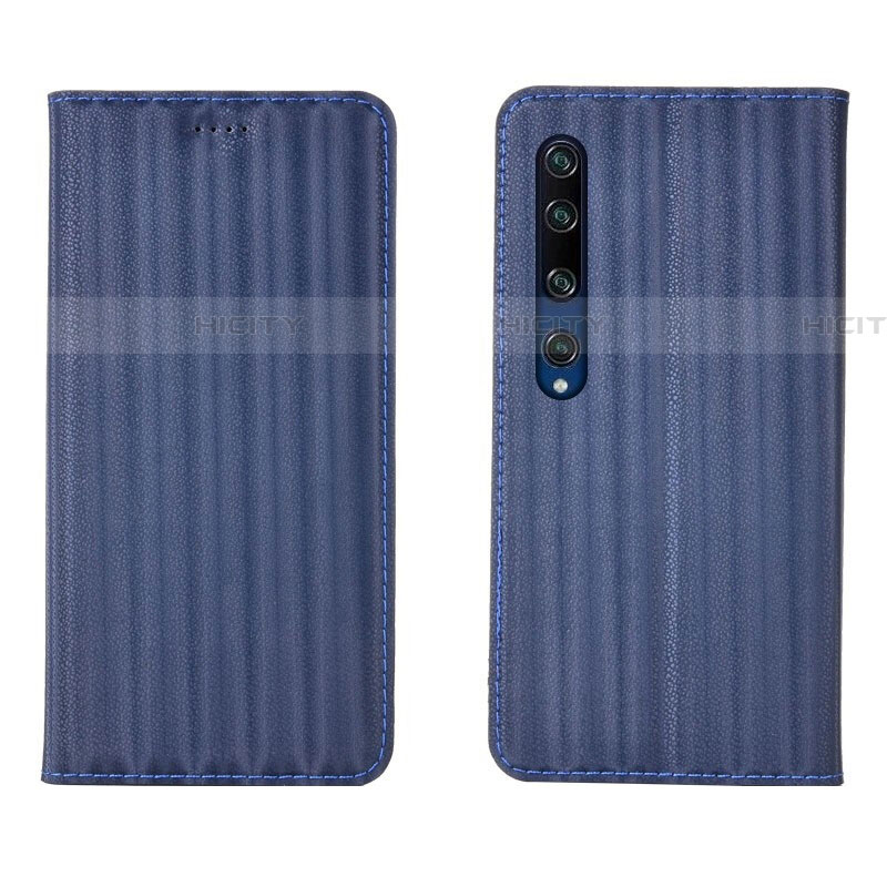 Custodia Portafoglio In Pelle Cover con Supporto L06 per Xiaomi Mi 10 Blu