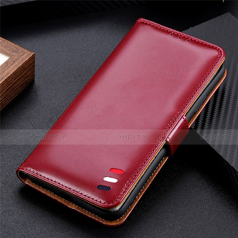 Custodia Portafoglio In Pelle Cover con Supporto L06 per Xiaomi Mi Note 10 Lite Rosso Rosa