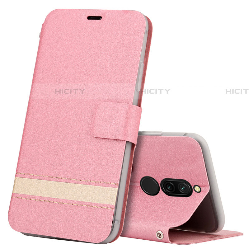 Custodia Portafoglio In Pelle Cover con Supporto L06 per Xiaomi Redmi 8 Rosa