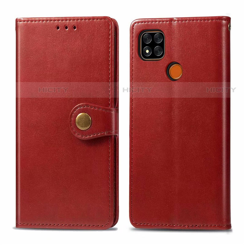 Custodia Portafoglio In Pelle Cover con Supporto L06 per Xiaomi Redmi 9 India Rosso