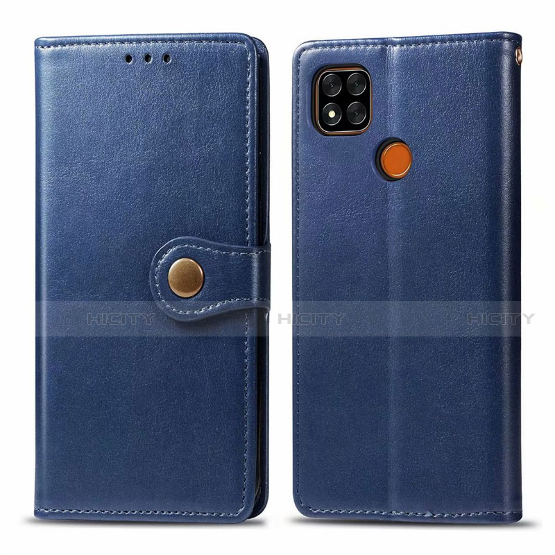 Custodia Portafoglio In Pelle Cover con Supporto L06 per Xiaomi Redmi 9C NFC Blu