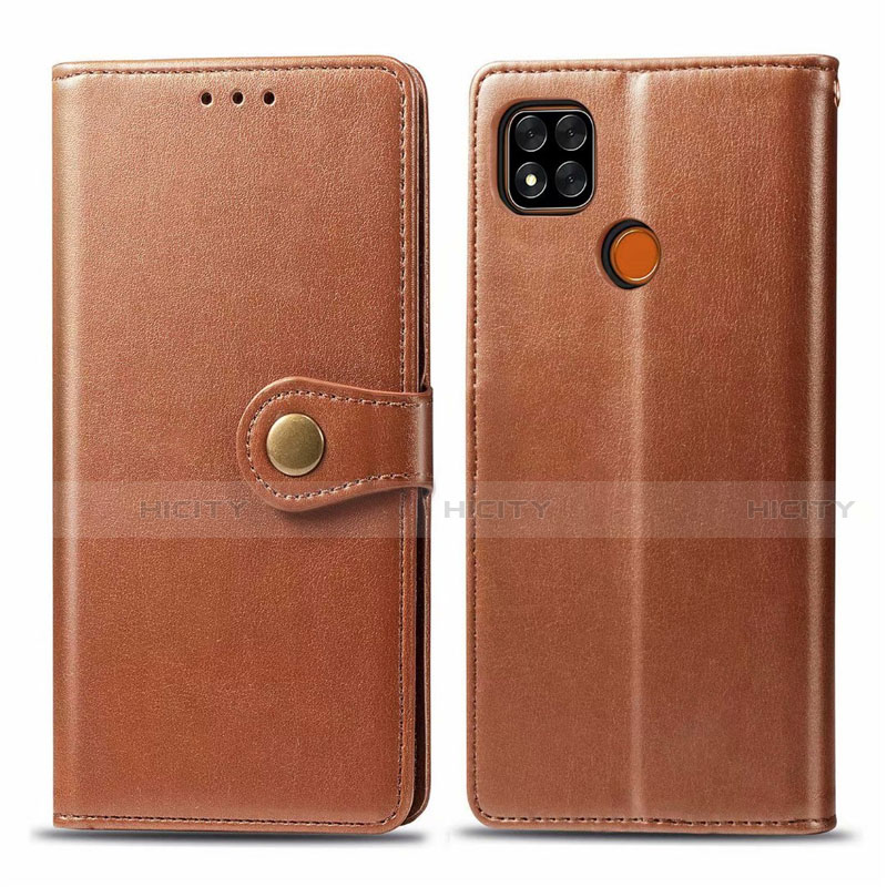 Custodia Portafoglio In Pelle Cover con Supporto L06 per Xiaomi Redmi 9C NFC Marrone