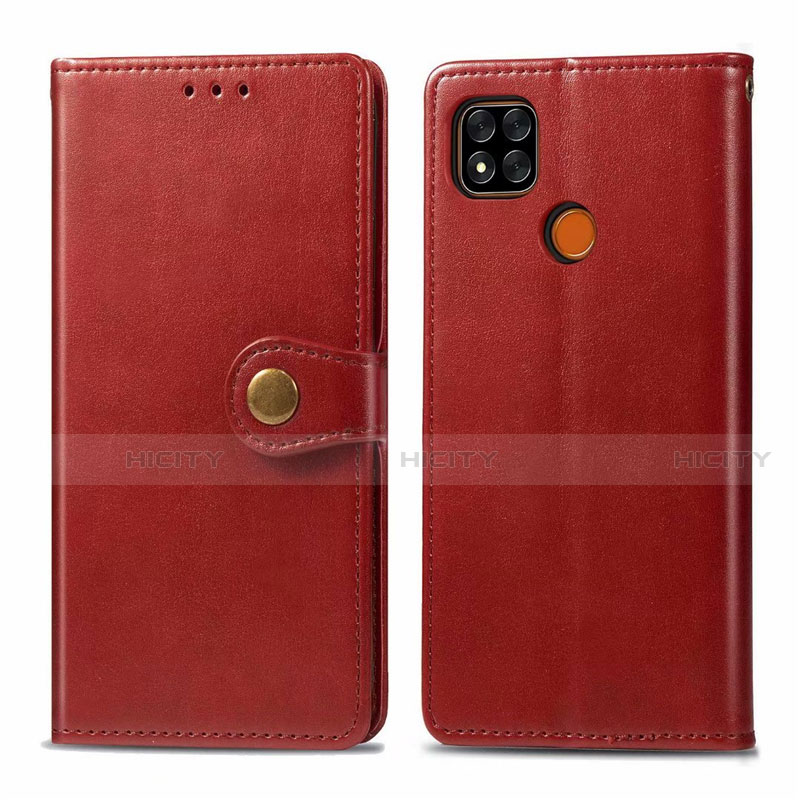 Custodia Portafoglio In Pelle Cover con Supporto L06 per Xiaomi Redmi 9C NFC Rosso