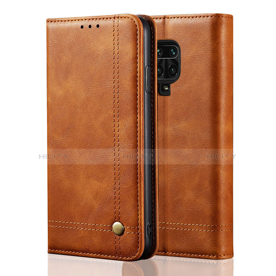 Custodia Portafoglio In Pelle Cover con Supporto L06 per Xiaomi Redmi Note 9 Pro Arancione