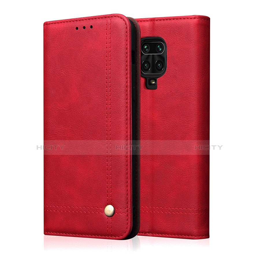 Custodia Portafoglio In Pelle Cover con Supporto L06 per Xiaomi Redmi Note 9 Pro Max Rosso