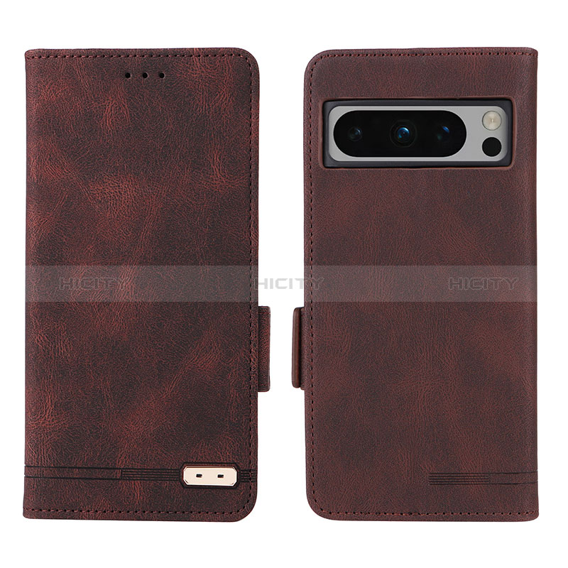 Custodia Portafoglio In Pelle Cover con Supporto L06Z per Google Pixel 8 Pro 5G Marrone