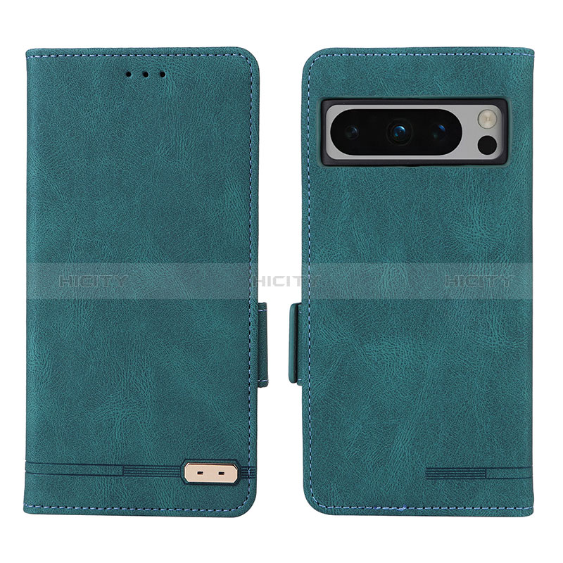 Custodia Portafoglio In Pelle Cover con Supporto L06Z per Google Pixel 8 Pro 5G Verde