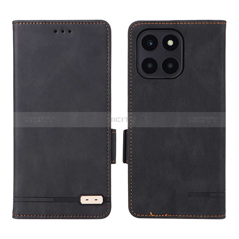 Custodia Portafoglio In Pelle Cover con Supporto L06Z per Huawei Honor X6a Nero