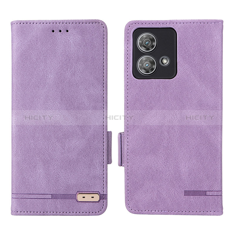 Custodia Portafoglio In Pelle Cover con Supporto L06Z per Motorola Moto Edge 40 Neo 5G Viola