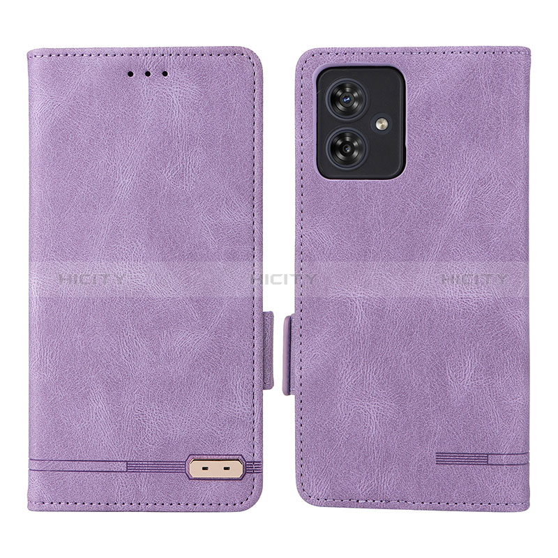 Custodia Portafoglio In Pelle Cover con Supporto L06Z per Motorola Moto G54 5G Viola