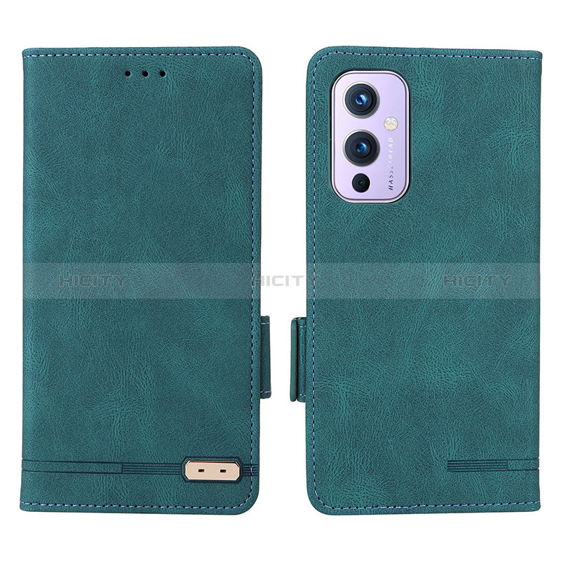 Custodia Portafoglio In Pelle Cover con Supporto L06Z per OnePlus 9 5G Verde