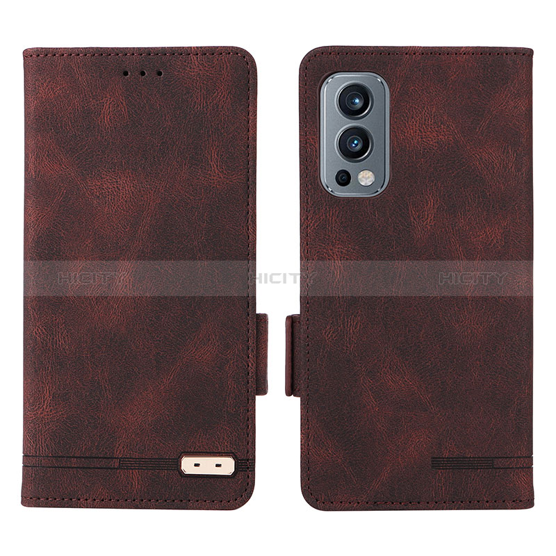 Custodia Portafoglio In Pelle Cover con Supporto L06Z per OnePlus Nord 2 5G Marrone