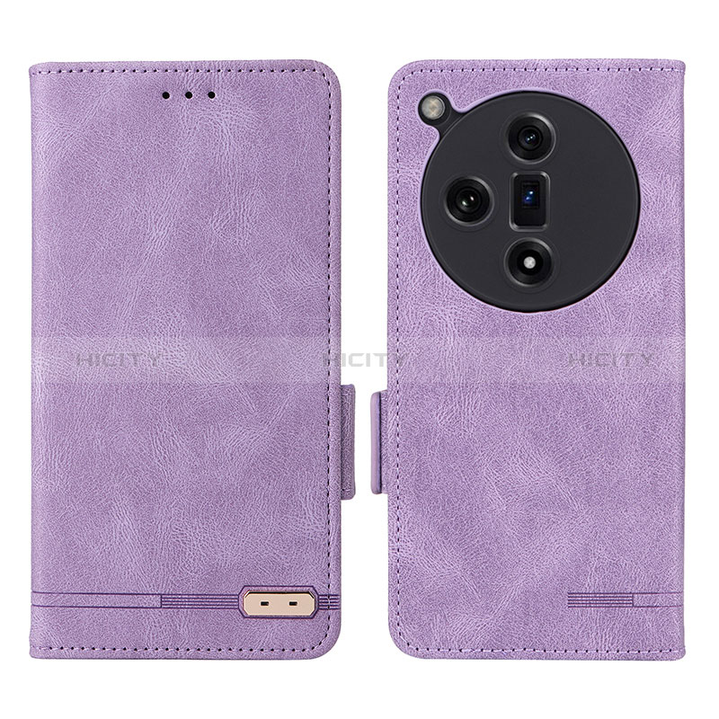 Custodia Portafoglio In Pelle Cover con Supporto L06Z per Oppo Find X7 5G Viola