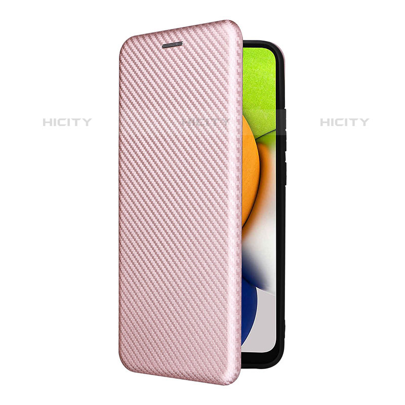 Custodia Portafoglio In Pelle Cover con Supporto L06Z per Samsung Galaxy A03 Oro Rosa