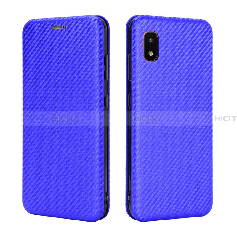 Custodia Portafoglio In Pelle Cover con Supporto L06Z per Samsung Galaxy A21 SC-42A Blu