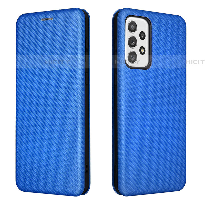 Custodia Portafoglio In Pelle Cover con Supporto L06Z per Samsung Galaxy A73 5G Blu