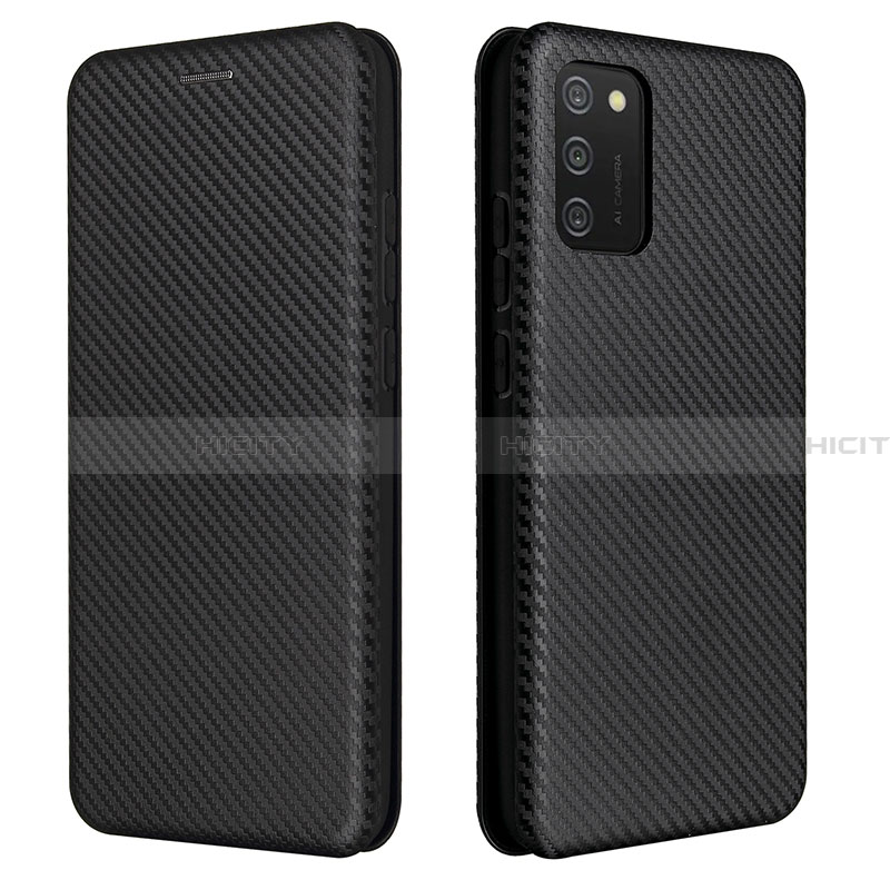 Custodia Portafoglio In Pelle Cover con Supporto L06Z per Samsung Galaxy F02S SM-E025F Nero