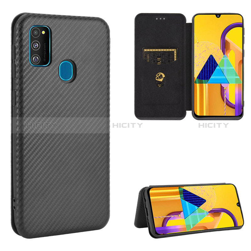 Custodia Portafoglio In Pelle Cover con Supporto L06Z per Samsung Galaxy M21 Nero