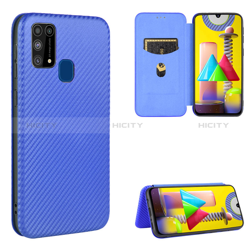 Custodia Portafoglio In Pelle Cover con Supporto L06Z per Samsung Galaxy M31 Blu