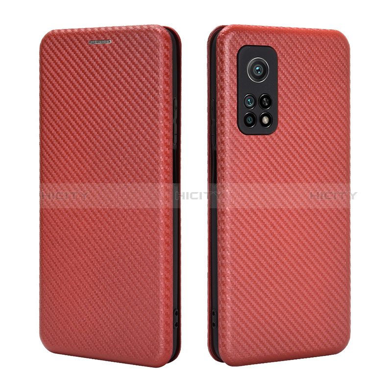 Custodia Portafoglio In Pelle Cover con Supporto L06Z per Xiaomi Mi 10T Pro 5G Marrone