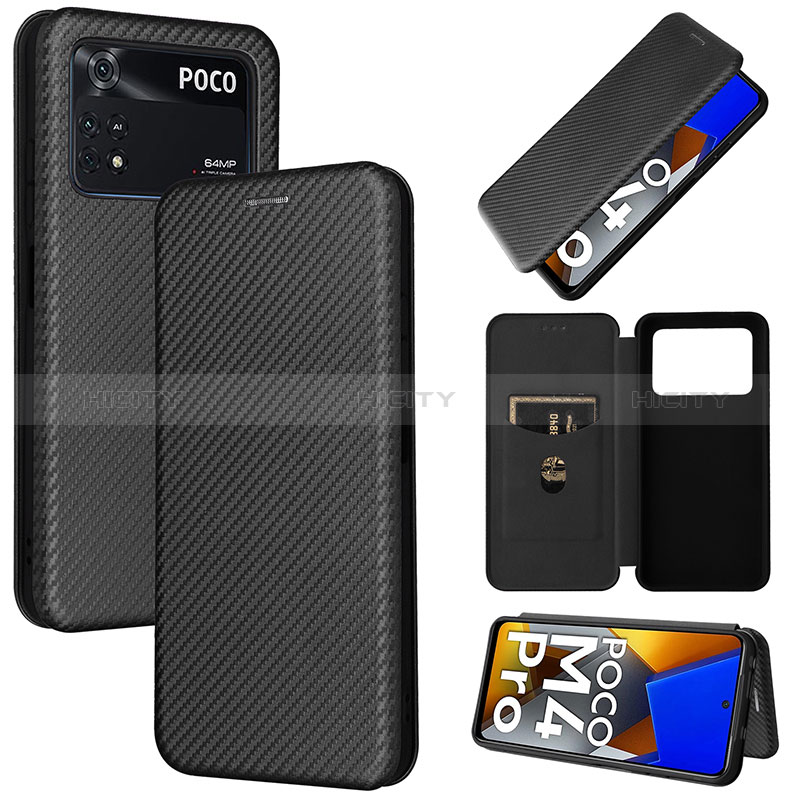 Custodia Portafoglio In Pelle Cover con Supporto L06Z per Xiaomi Poco M4 Pro 4G