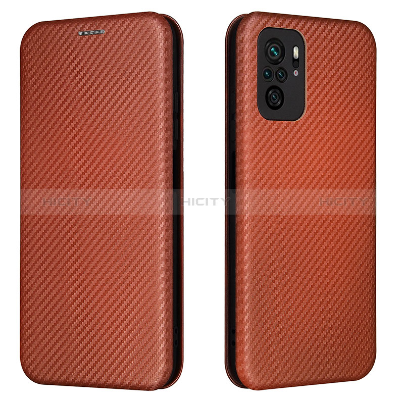 Custodia Portafoglio In Pelle Cover con Supporto L06Z per Xiaomi Poco M5S Marrone