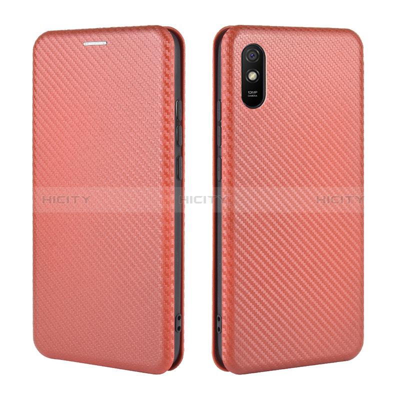 Custodia Portafoglio In Pelle Cover con Supporto L06Z per Xiaomi Redmi 9A Marrone