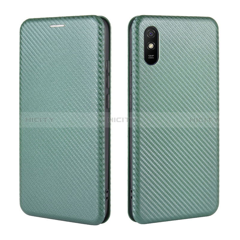 Custodia Portafoglio In Pelle Cover con Supporto L06Z per Xiaomi Redmi 9A Verde