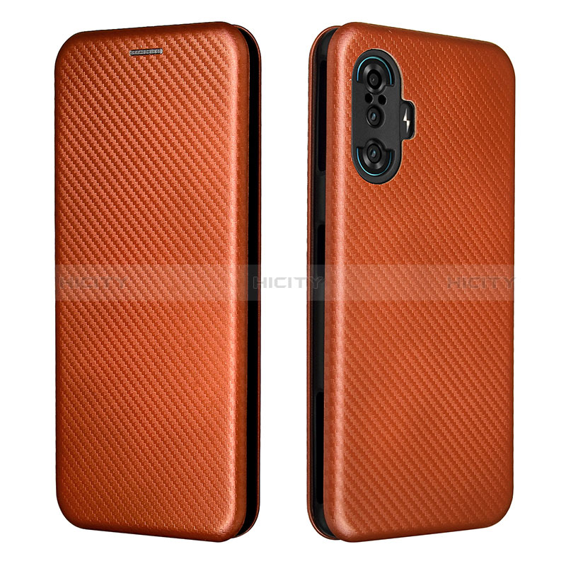 Custodia Portafoglio In Pelle Cover con Supporto L06Z per Xiaomi Redmi K40 Gaming 5G Marrone