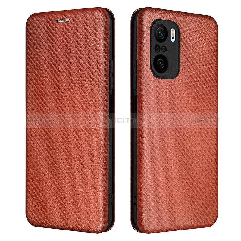 Custodia Portafoglio In Pelle Cover con Supporto L06Z per Xiaomi Redmi K40 Pro+ Plus 5G Marrone