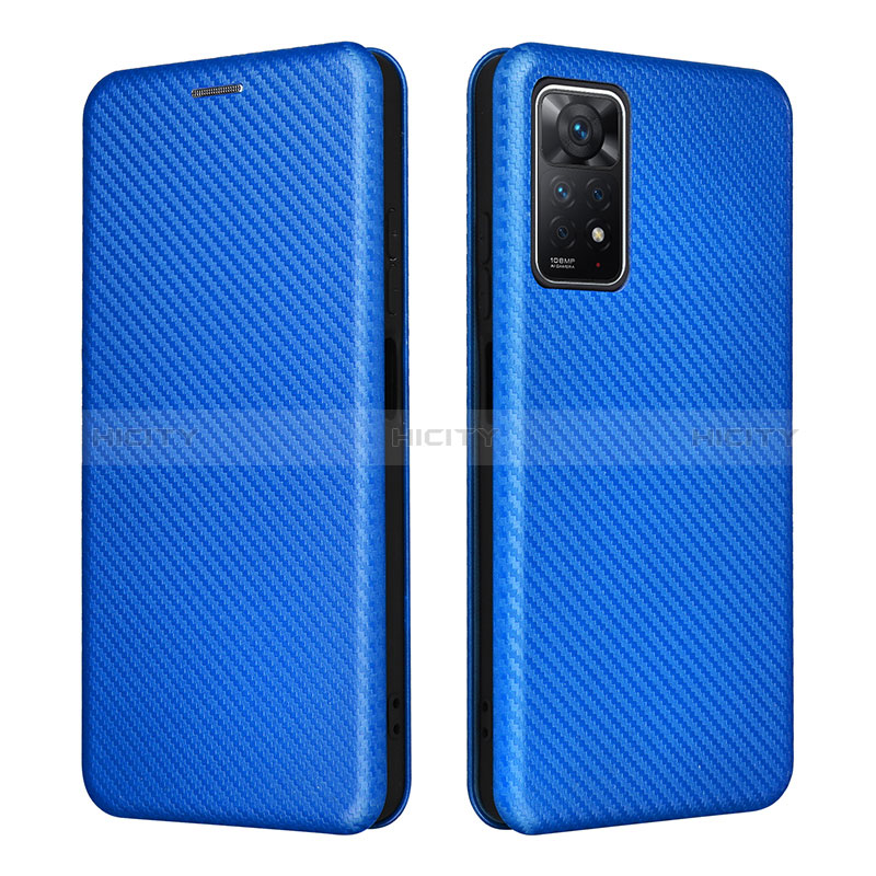 Custodia Portafoglio In Pelle Cover con Supporto L06Z per Xiaomi Redmi Note 11 Pro 4G Blu