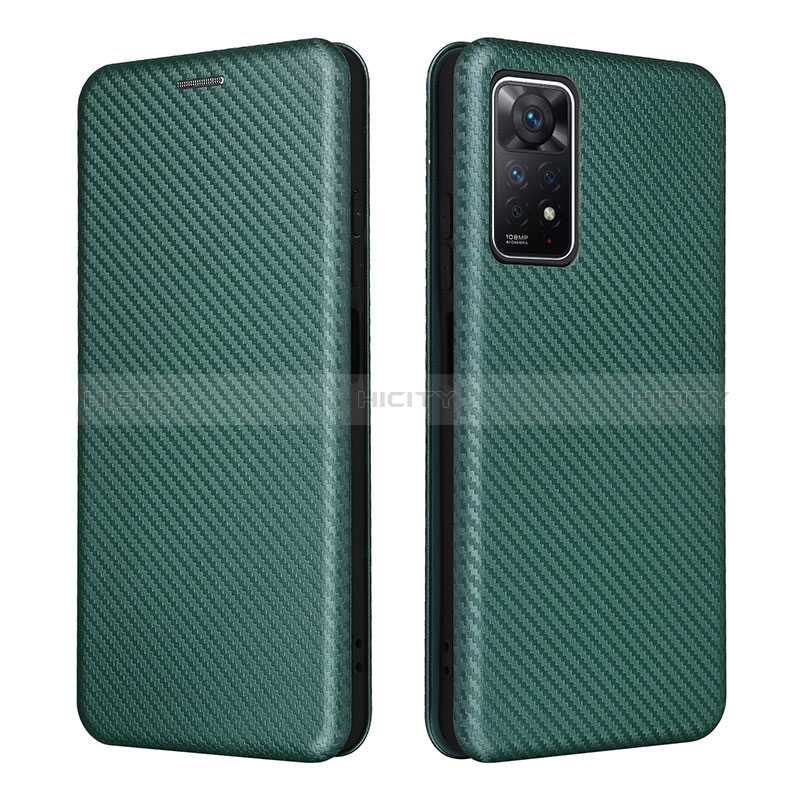 Custodia Portafoglio In Pelle Cover con Supporto L06Z per Xiaomi Redmi Note 11 Pro 5G Verde