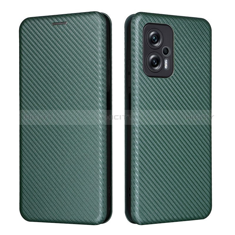 Custodia Portafoglio In Pelle Cover con Supporto L06Z per Xiaomi Redmi Note 11T Pro+ Plus 5G Verde