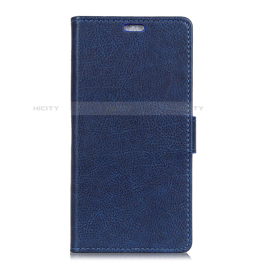 Custodia Portafoglio In Pelle Cover con Supporto L07 per Alcatel 1X (2019) Blu