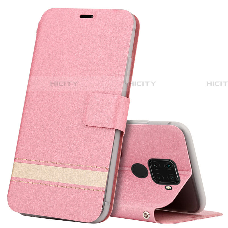 Custodia Portafoglio In Pelle Cover con Supporto L07 per Huawei Nova 5z Rosa