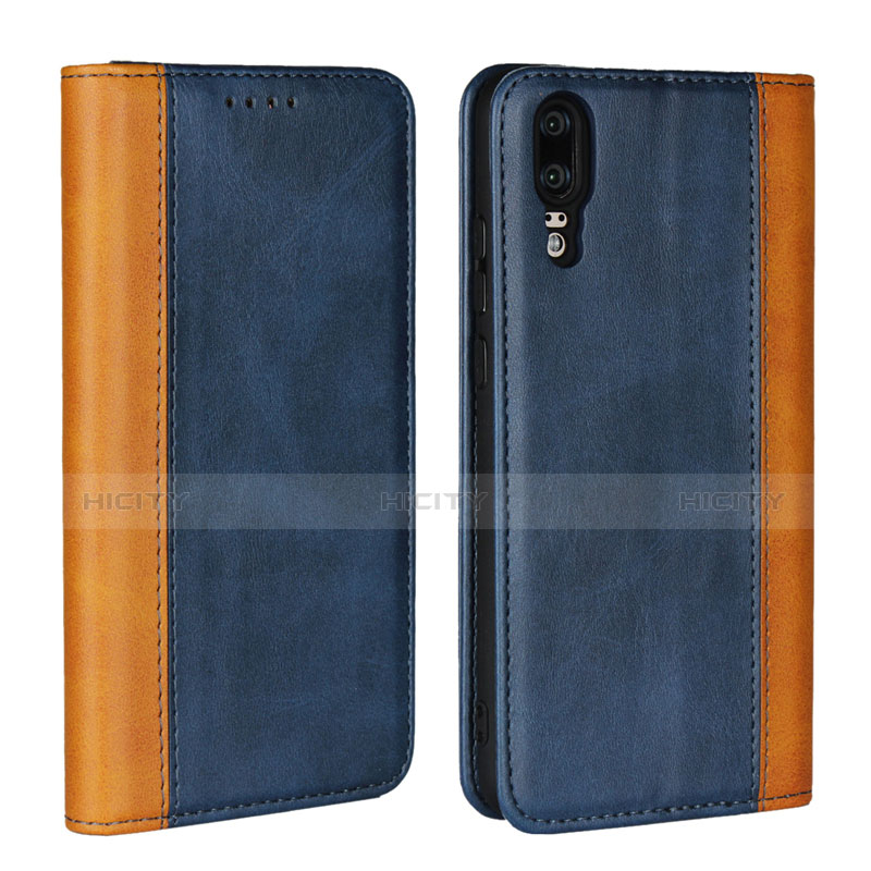 Custodia Portafoglio In Pelle Cover con Supporto L07 per Huawei P20 Blu