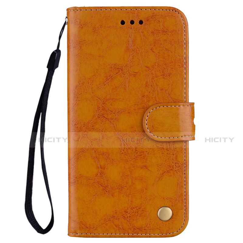 Custodia Portafoglio In Pelle Cover con Supporto L07 per Huawei P20 Lite Arancione